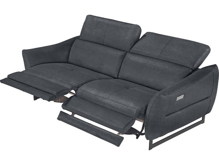 2,5-Sitzer EGOITALIANO Dafne, elegantes Designsofa mit hohem Sitzkomfort , grau (charcoal), B:208cm H:97cm T:108cm, Sofas, 2 5-Sitzer, mit und ohne elektrischer Relaxfunktion, Kopfteile manuell verstellbar