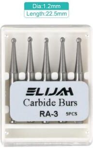 Uplift Essentials 5 Pcs Tungsten Carbide Dental Burs Round 2.35mm For Low Speed Handpiece ra3