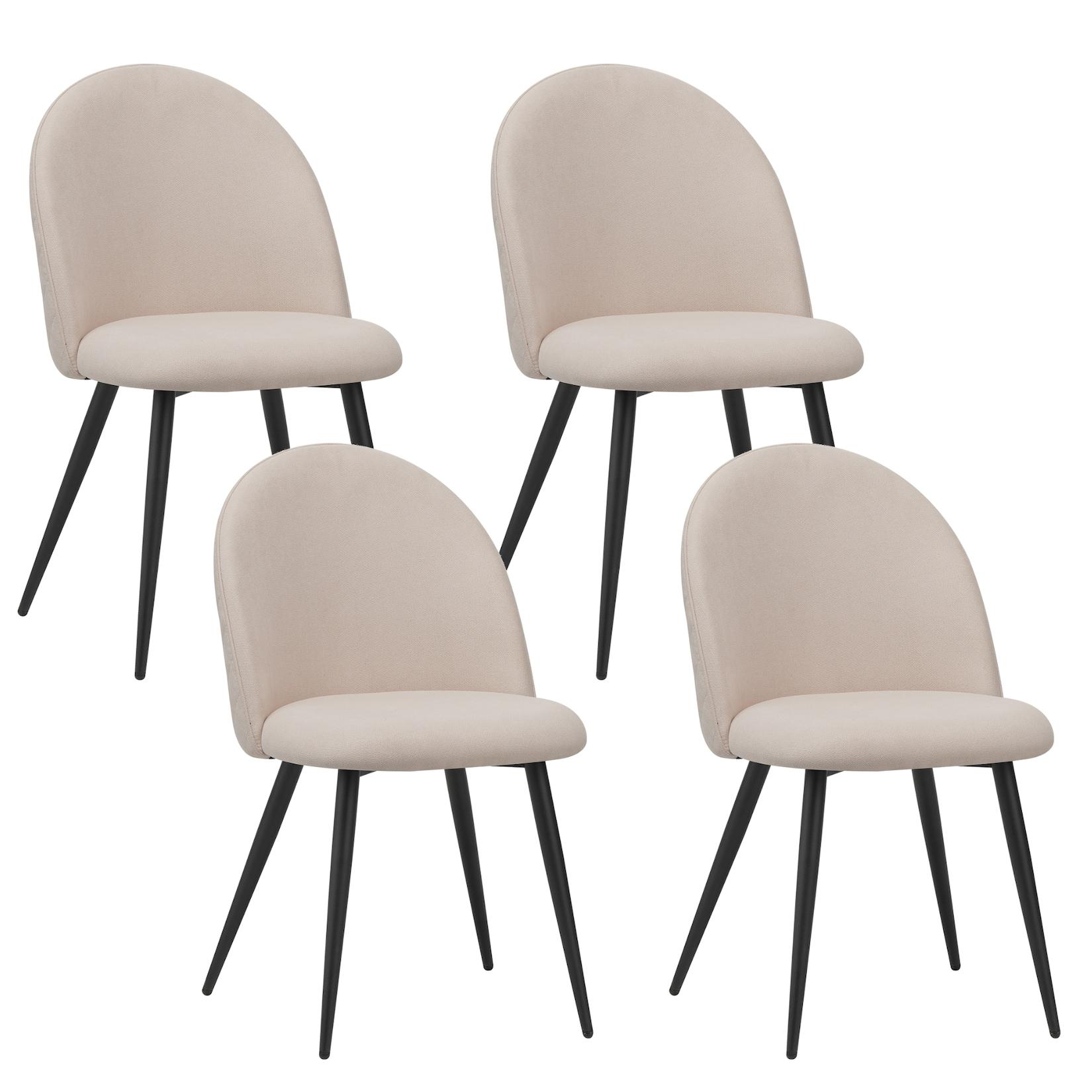 Albatros Esszimmerstühle mit Stoff-Bezug Capo Beige - Stoff Stilvolles Vintage Design, Stoff-Bezug, SGS geprüfter Polsterstuhl - Moderner Küchenstuhl, Stuhl Esszimmer oder Esstisch Stuhl