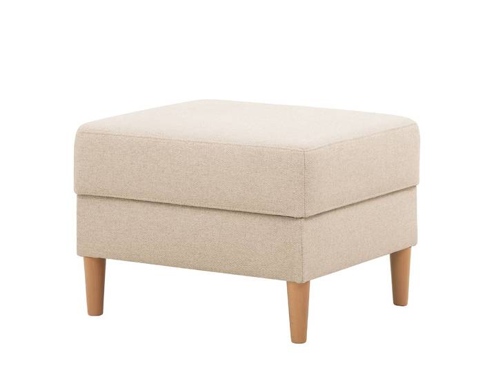 Polsterhocker Kaavi I 66 x 45 x 56cm Beige/Creme Webstoff Deran: Creme