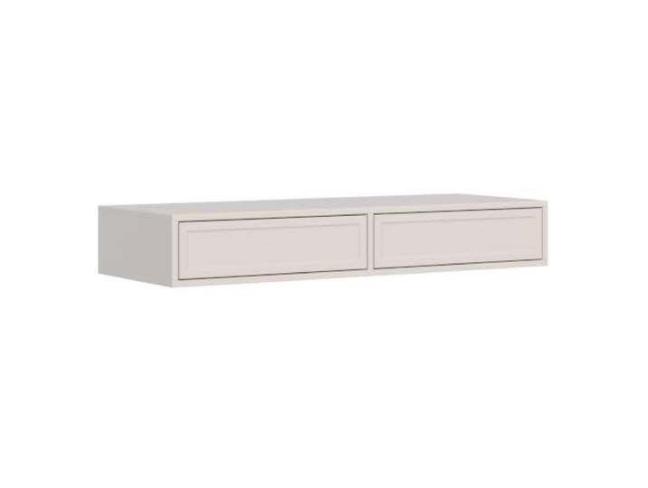 Selsey Schwebender Schminktisch 110 x 40 x 17 cm Beige, Gefräste Front 3D-Frästechnik, GTV Kugelführungen Two Way, PVC-Folie, Spanplatten-Korpus, Für Kosmetikutensilien, Wandmontage inklusive