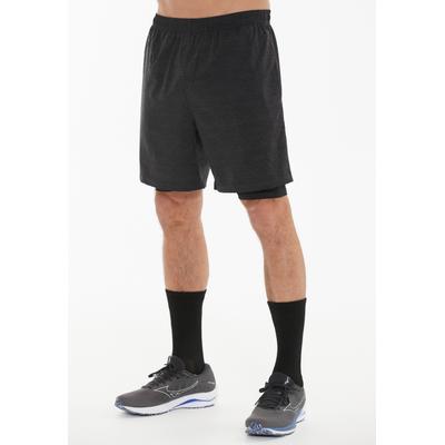 Shorts ENDURANCE "VANCLAUSE", Herren, Gr. S, US-Größen, schwarz (schwarz, meliert), 86% Polyester, 14% Elasthan, meliert, kurz, Hosen Shorts, mit haltgebender Innenshorts