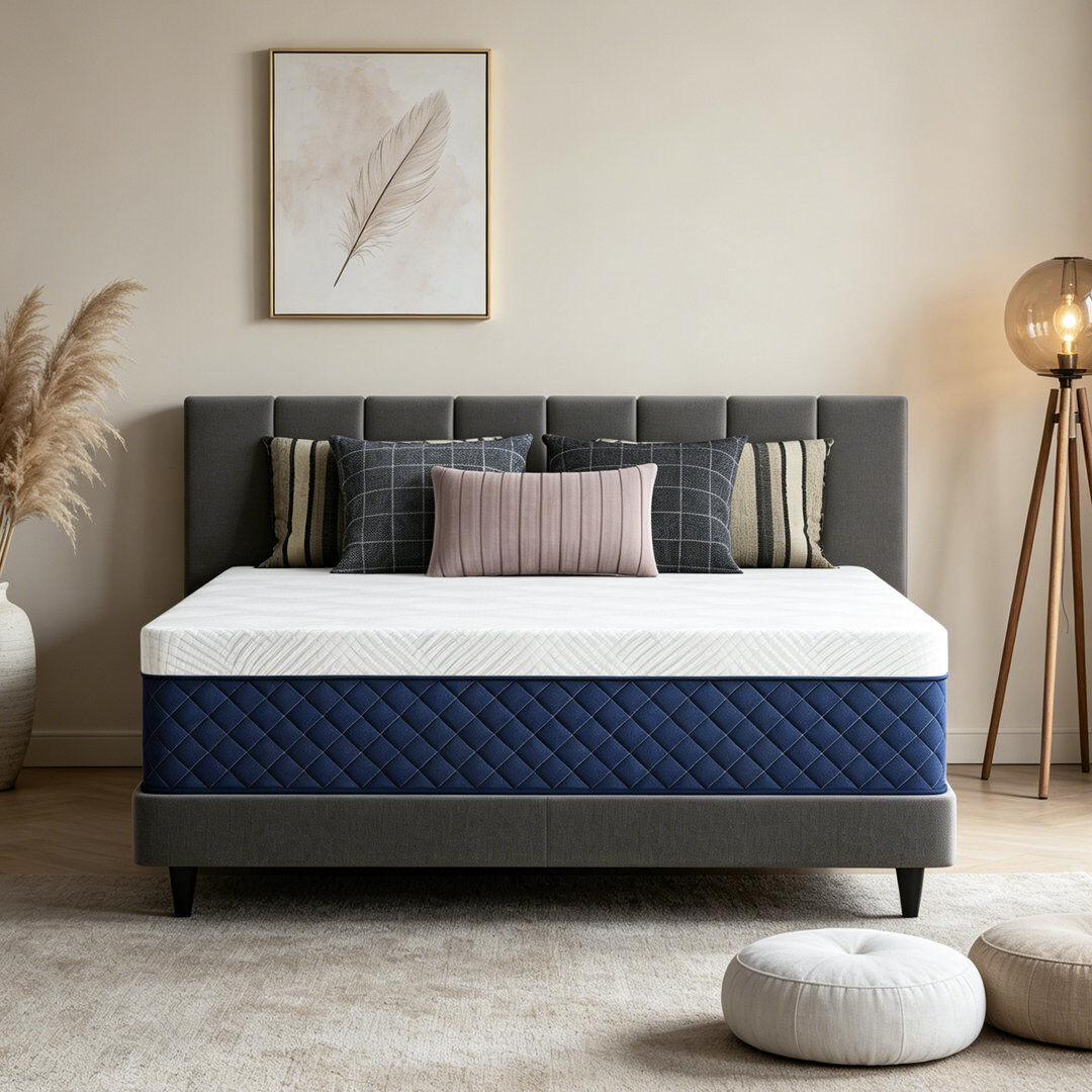 White Noise 34cm Medium Gel Memory Foam Pocket Sprung 3000 Mattress with Removable Washable Cover Small Double (4')