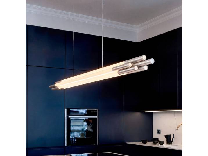ORG LED-Hängeleuchte, Länge 200 cm, nickelfarben - DCW - Esszimmer - Design - Aluminium