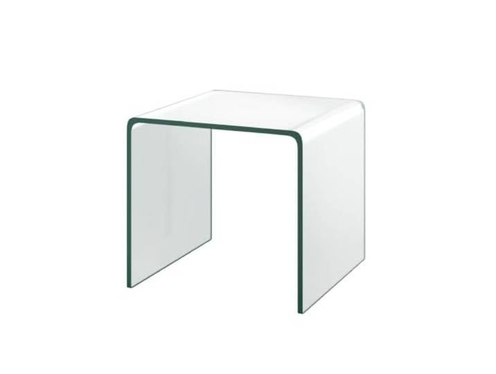 Helloshop26 Beistelltisch U-Form 45 x 45 x 41 cm Minimalistischer Mehrzwecktisch aus transparentem Glas 20_0013774