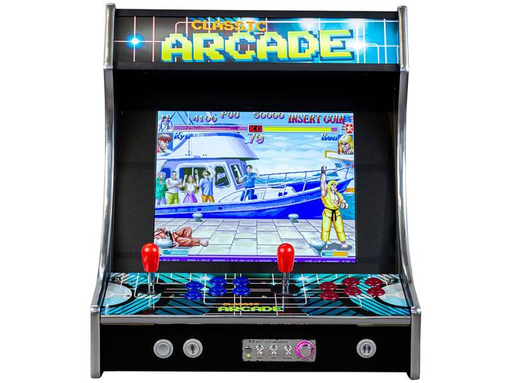 René Pierre Borne Arcade 2980 jeux vidéo - 2 joueurs - Bleu