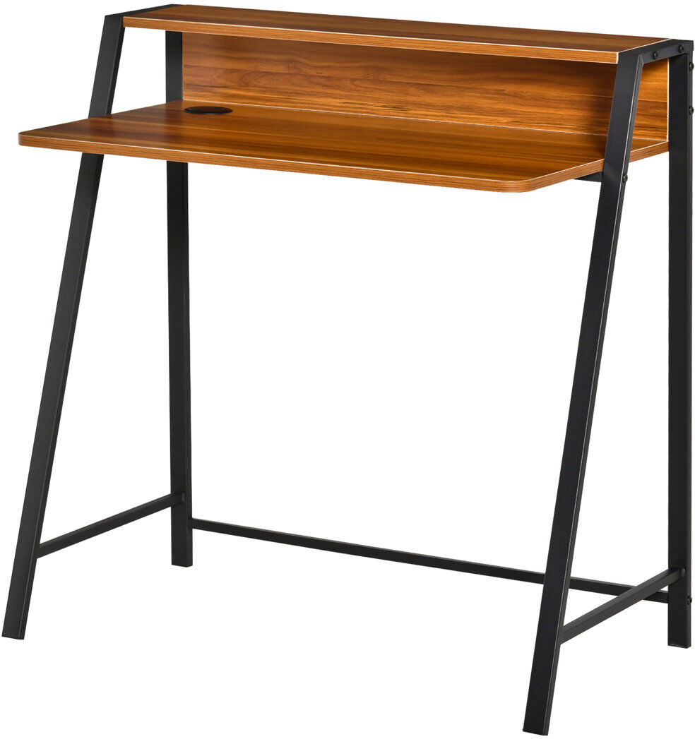 Borough Wharf Emerfield Steel Writing Desk Light Brown/Black 85 x 84 x 45