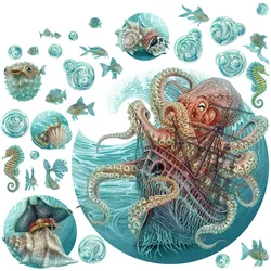 WANDAUFKLEBER 130x151cm - Die Welt des Oktopus