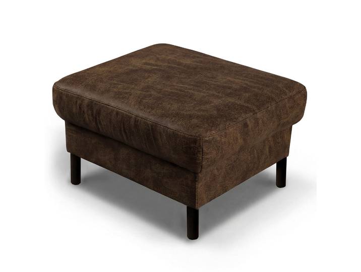 Livetastic Hocker, Dunkelbraun, Metall, Echtleder, Rindleder, rechteckig, 70x48x60 cm, Stoff-/Lederauswahl, Wohnzimmer, Hocker, Sitzhocker