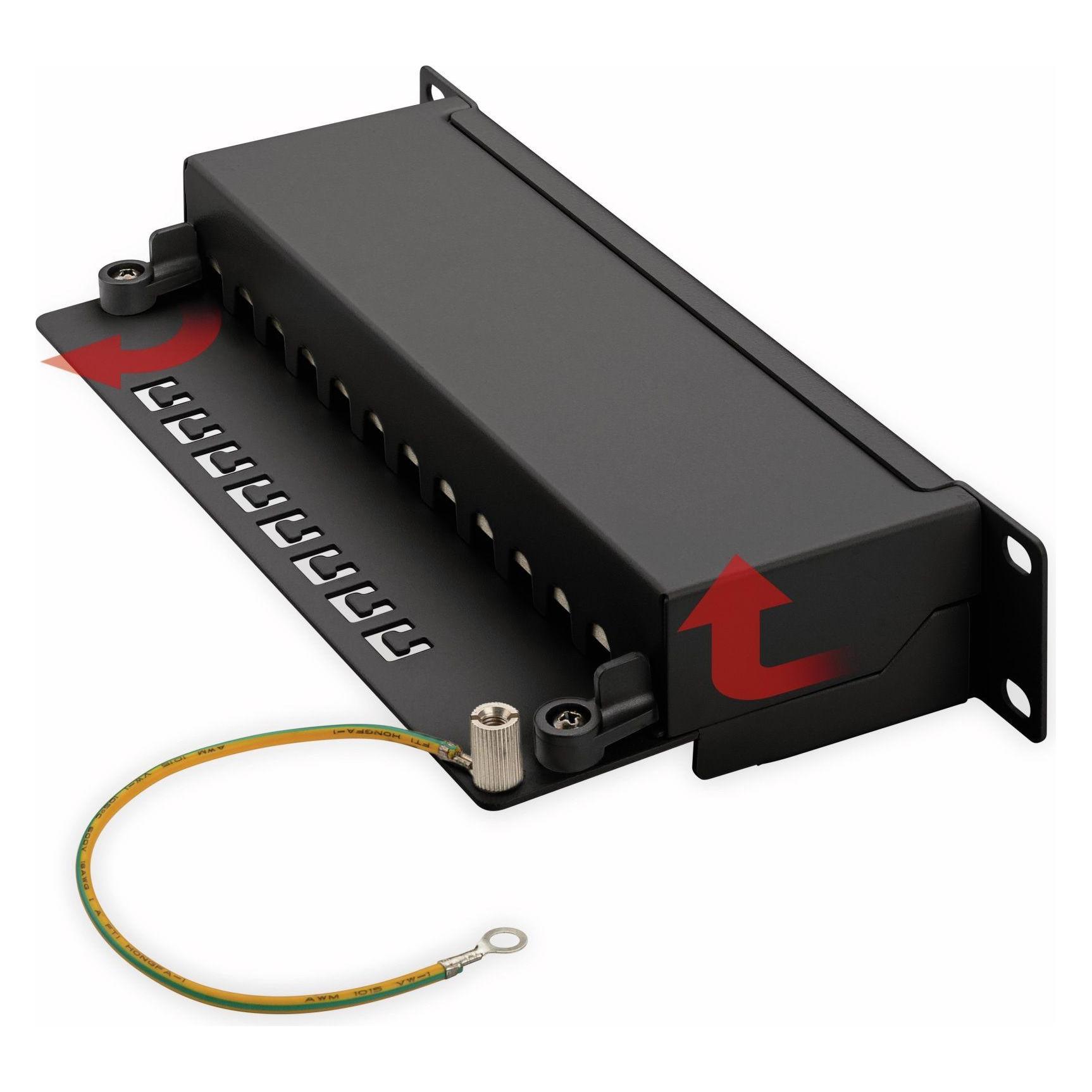 Goobay CAT 6 25,40cm (10") Patch Panel, 12 Port, Schwarz (93793)