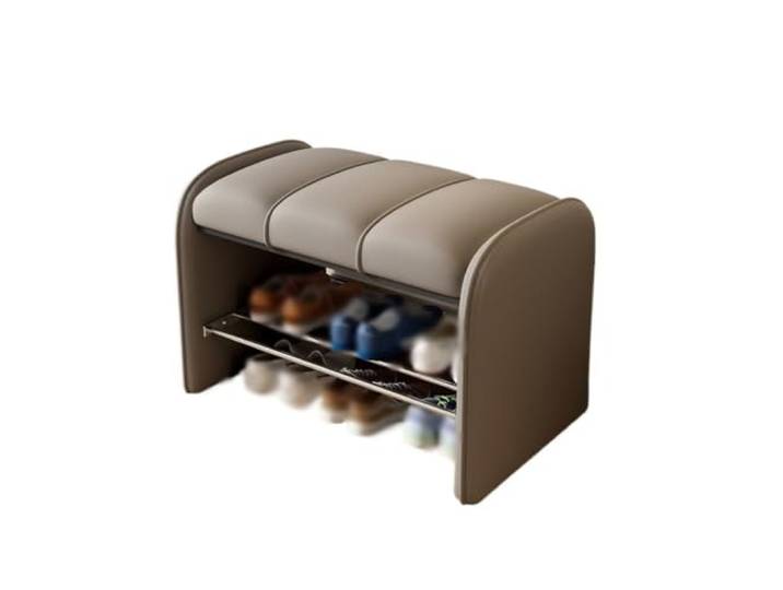 Schuh-Organizer-Bank mit Kissen for Schlafzimmer,Flur Geräumig(Grigio,Groß)