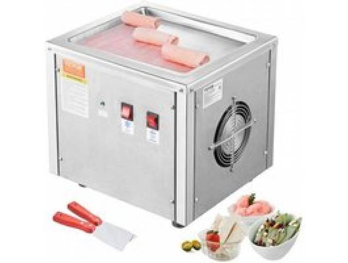 Machine à Glace Roulée 28x24x2 cm Plancha à Glace Roulée en Inox Alimentaire Machine à Rouler la Glace Commerciale avec