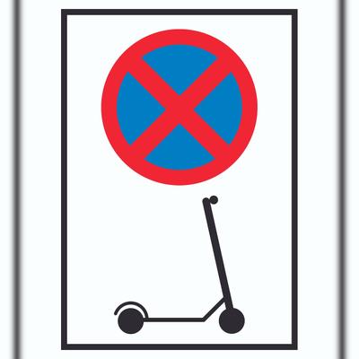 HB-Druck E- Scooter Parken verboten Schild Elektro -Tretroller Roller A4 (210x297mm)
