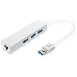 Digitus USB 3.0 3-Port Hub & Gigabit LAN-Adapter