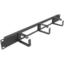 DeLOCK 19′′ Kabelmanagement Rangierpanel mit 2 Öffnungen und 3 Bügeln 1 HE schwarz