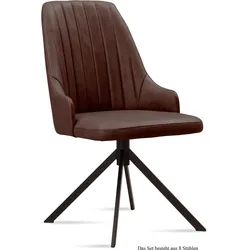 ESSZIMMERSTUHL (8er-Set) Dunya 52x91x60 Schwarz/Braun