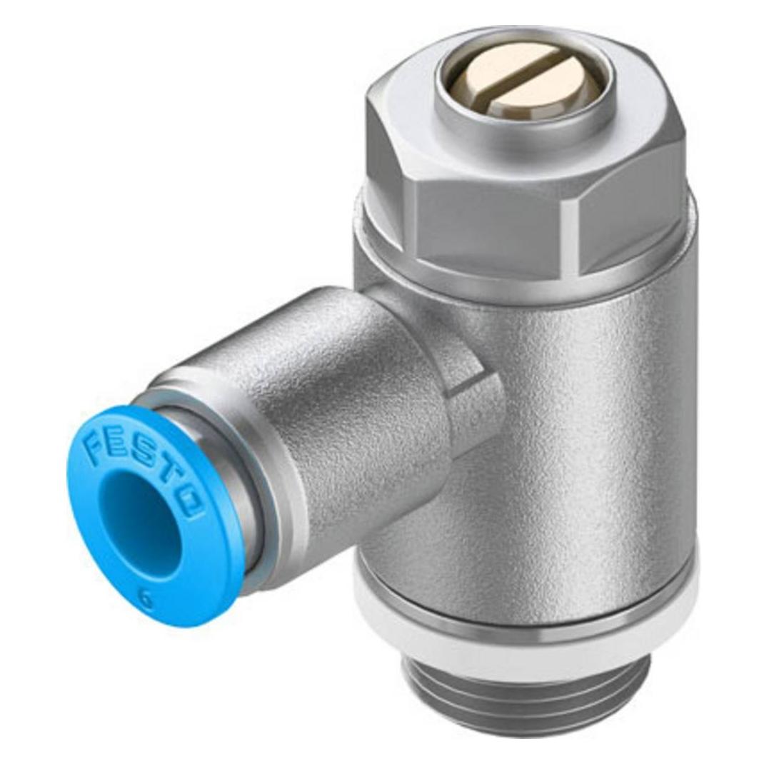Festo Drosselventil, Schlitzschraube, G 1/4" / QS-6, 20kPa... 1MPa, 400L/min (GRLA-1/4-QS-6-D)