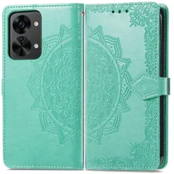 König Design Hülle Handy Schutz für OnePlus Nord 2T Case Cover Bumper Kartenfach Etuis Tasche (OnePlus Nord 2T), Smartphone Hülle, Grün