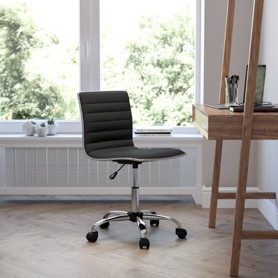 Flash Furniture Low Back Designer Armless Ribbed Swivel Task Office Chair