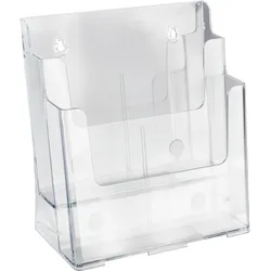 Prospekthalter, für Inhalt DIN A4, 2 Fächer, Hochformat, Polystyrol, transparent, PS