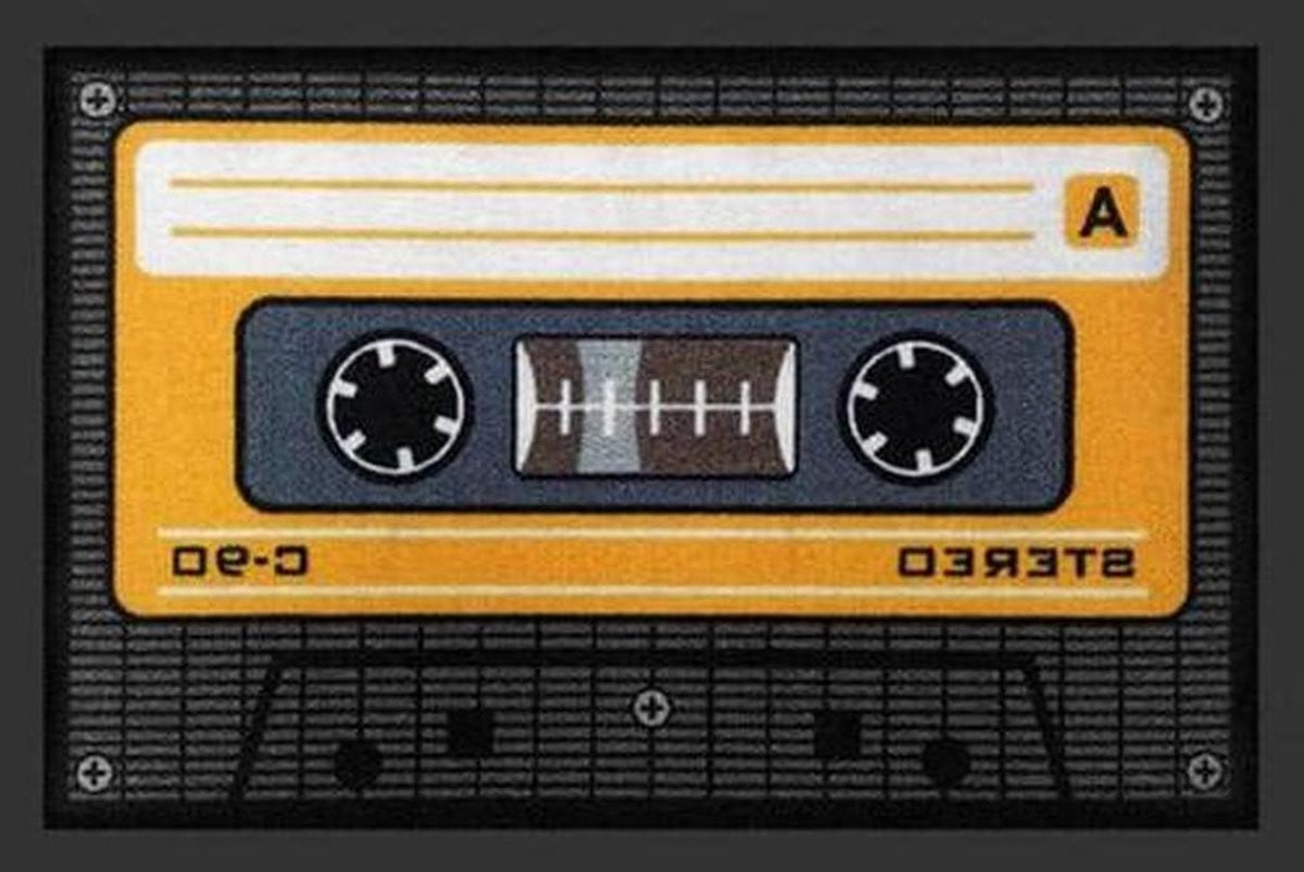 Deurmat Cassette Tape Mat Oranje - 60 x 40 cm