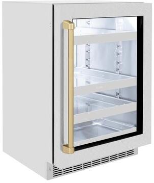 ZLINE 24 in. Touchstone 151 Can Beverage Fridge With Solid Stainless Steel Door