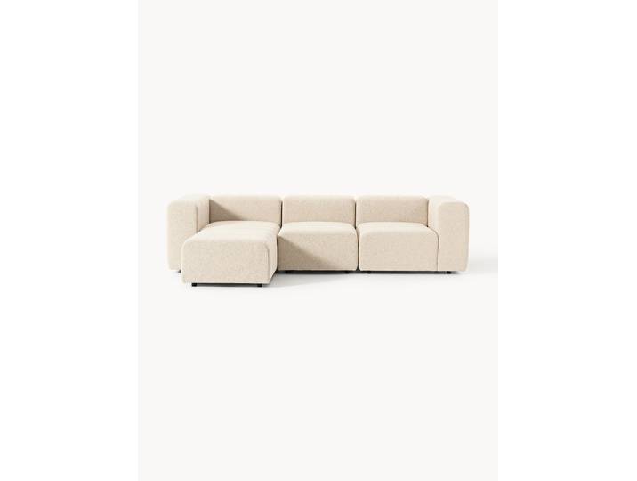 Canapé modulable 4 places en bouclette avec pouf Lena