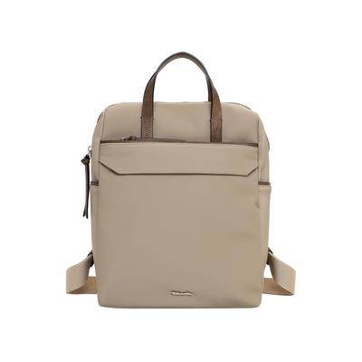 Rucksack TAMARIS "Rucksack TAS Margitta", Damen, Gr. B/H/T: 26cm x 35cm x 13cm, beige (sand 420), Polyurethane, Rucksäcke Rucksack