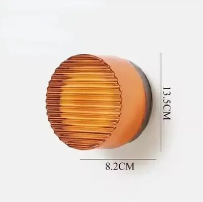 ilyeco Modern Design LED Wall Lamps, 2 Pack Round Acrylic Lighting Fixtures For Bedroom Bedside, Dimmable Indoor Outdoor cool White orange