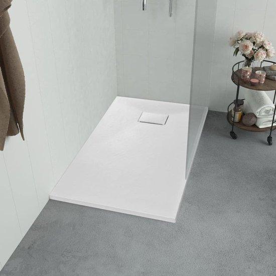 Famanu Duschewanne Antislip mit Schieferstruktur - 90x90 cm - Weiß