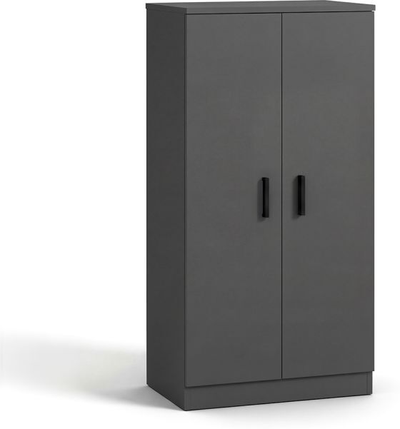 duehome Zapatero de 2 puertas 55x108 cm Liam - Gris Grafito