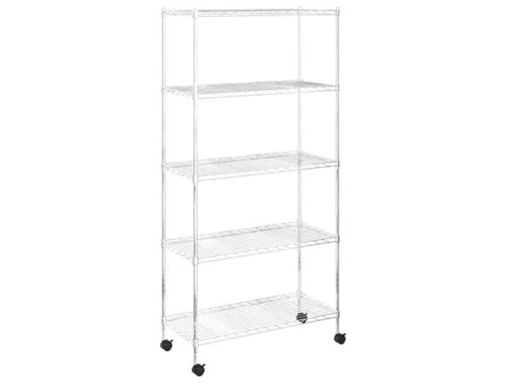 vidaXL Lagerregal mit 5 Böden und Rollen 75x35x155 cm Chrom 250 kg