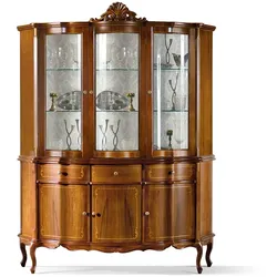 Esszimmervitrinenschrank in Nussbaumfarben Barockstil
