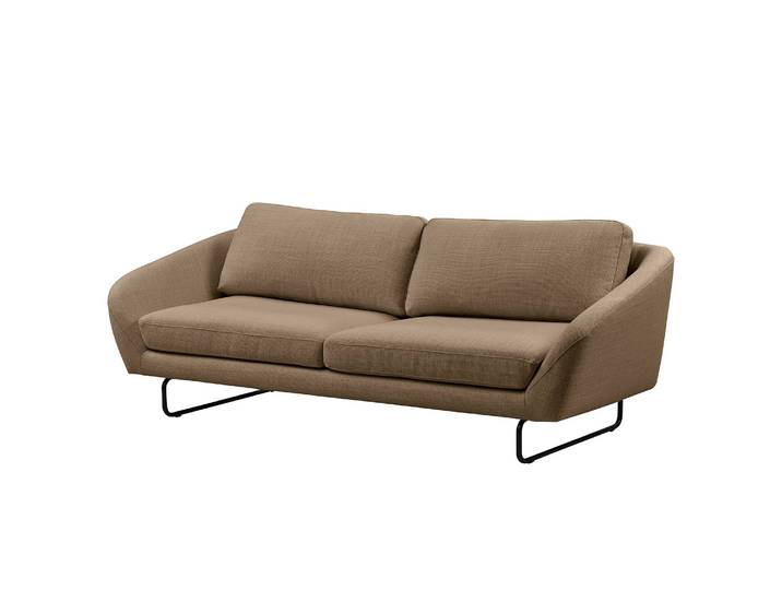Sofa Rhoads 3-Sitzer Braun Strukturstoff Bermal 218 x 83 x 97cm Modern