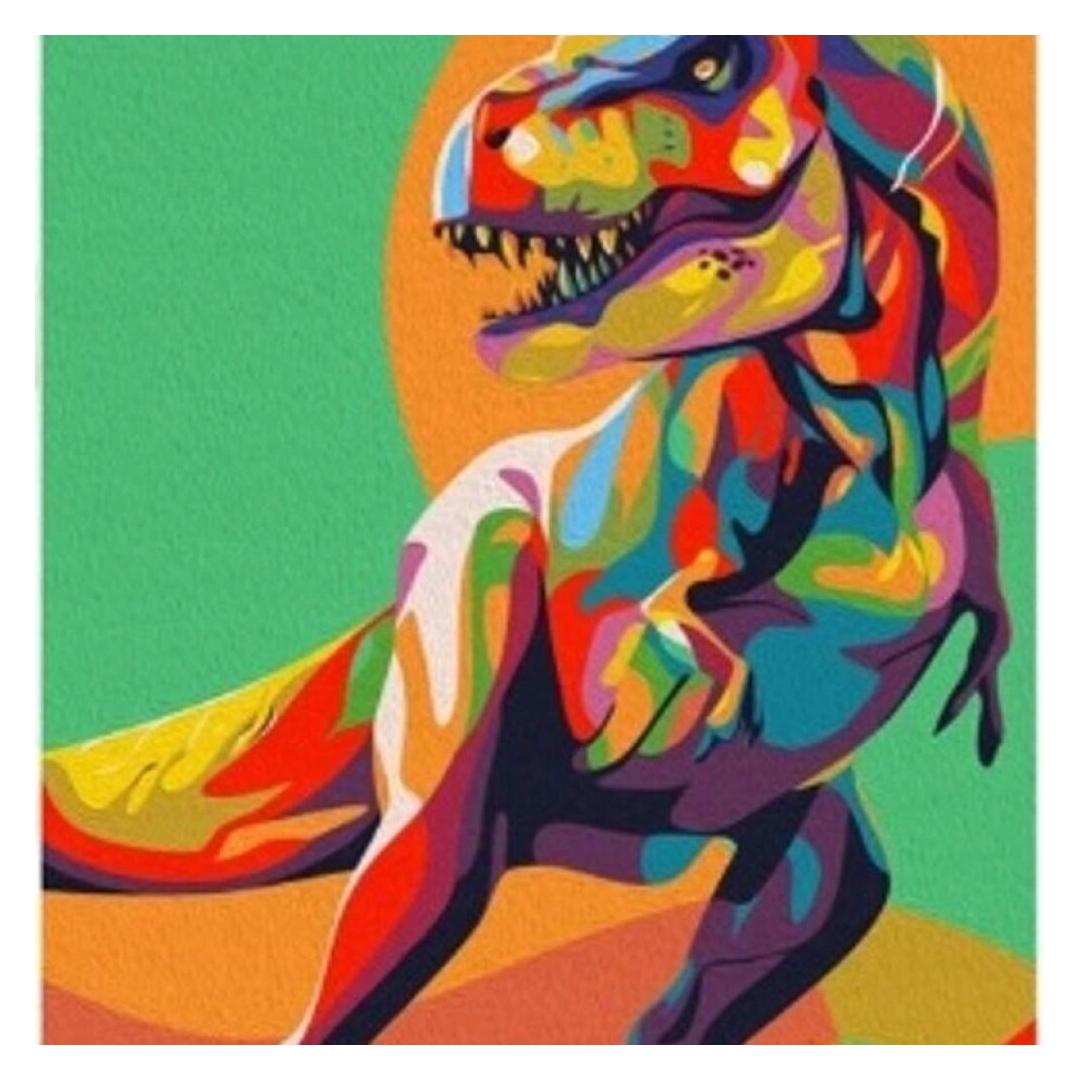 Norimpex Diamantov kleiner Ofen Tyrannosaurus in Farbe 30x40cm (1009417)