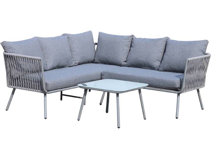 Salon de jardin en corde tressée Zanzibar - Gris clair