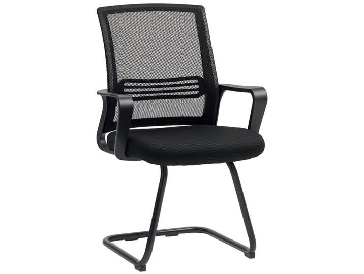 Lot de 2 chaises de bureau visiteur dossier maille noir - 921-828V01BK
