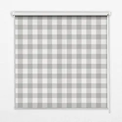 INNENROLLO - Fensterrollo - Rollo - 100x100 cm - Graue Karos