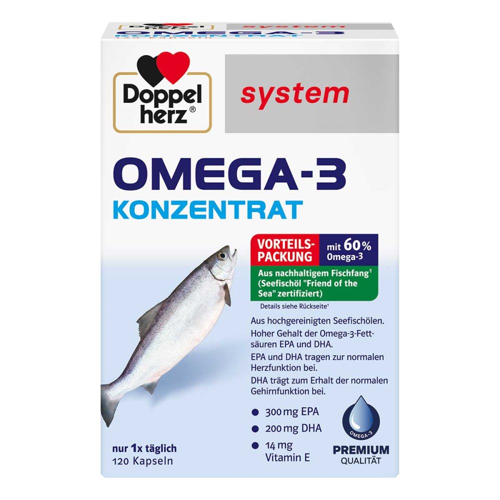 Queisser Pharma GmbH & Co. KG Doppelherz system Omega-3 Konzentrat 07625016