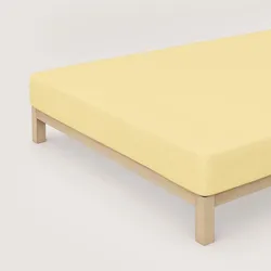 Schlafgut Spannbetttuch Pure aus Bio Baumwolle 120x200 - 130x220 cm | yellow-mid - gelb
