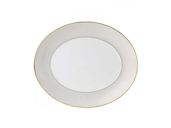 Wedgwood Arris ovaler Servierteller Weiß