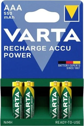Akku NiMH, Micro, AAA, HR03, 1.2V/550mAh Accu Power, Pre-charged, Retail Blister (4-Pack)