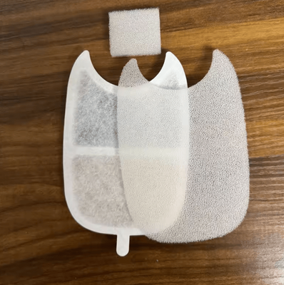 Inspire Curations PureFlow Replacement Filters & Sponges For 4L Stainless Steel Pet Water Fountain white 5set