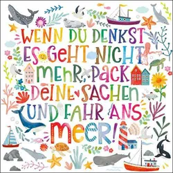 Ambiente 20 Servietten Papier 33x33cm 3-lagig - hochwertige Einweg Papierservietten maritim Spruch Urlaub Sommer Feier Tischdeko Party Stranddeko