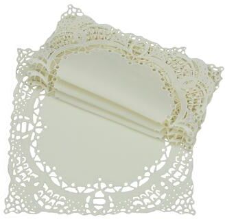 Manor Luxe Dainty Lace-16sq-Doilies-Set of 4-Ivory