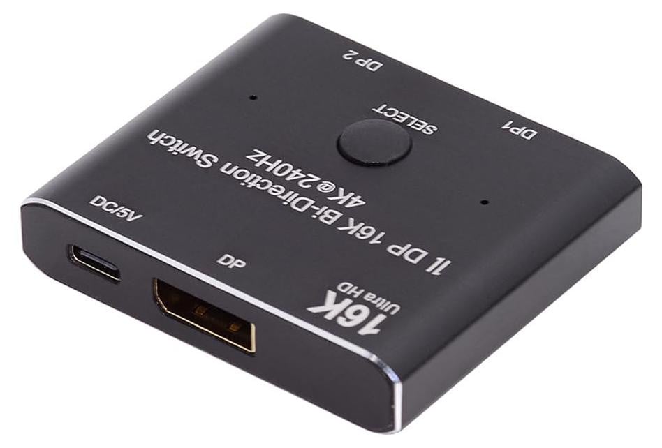 Selius DP Bi-Direction 2x1 Splitter DisplayPort 2.0 Switcher Box