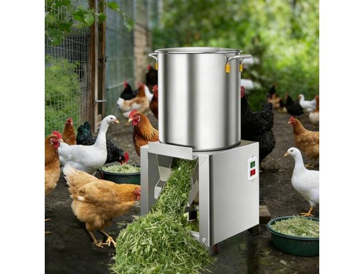 Ostreemaner Gewerblicher Gemüsehäcksler, Kleiner Geflügelfutterzerkleinerer Für Den Haushalt, Edelstahl, Mit 30 cm Zuführöffnung Und 16,5 cm Auslass, 50-200 Kg/H Leistung, Futterhäcksler 1200W