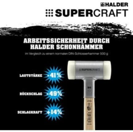 Halder Rückschlagfreier Hammer mit Hickory-Stiel 40 mm (3366.040)