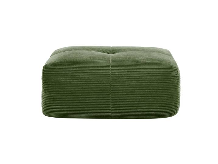 Pouf carré en velours côtelé vert