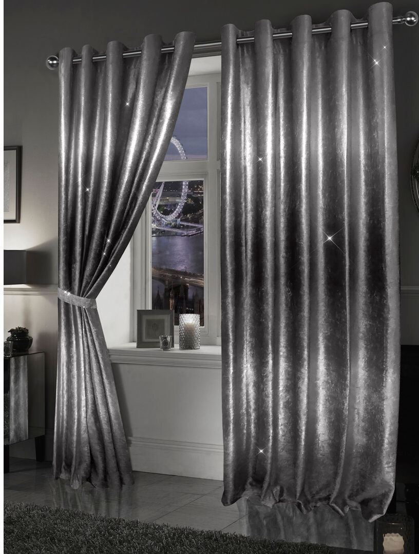 Canora Grey Rumbaugh Semi Sheer Curtain Grey Silver 228 W x 228 D cm